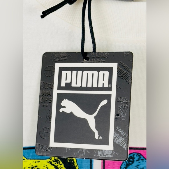 PUMA - White Unsex Basketball T- Shirt Puma Bear Print On Front. Medium… - Picture 6 of 10